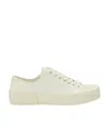 Jil Sander Calf Leather Lace-up Sneakers In White