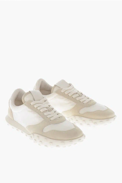 Jil Sander Lace-up Sneakers Vapour With Suede Details In Multi