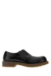Jil Sander Round Toe Leather Lace-up Shoes With Chunky Sole In Black