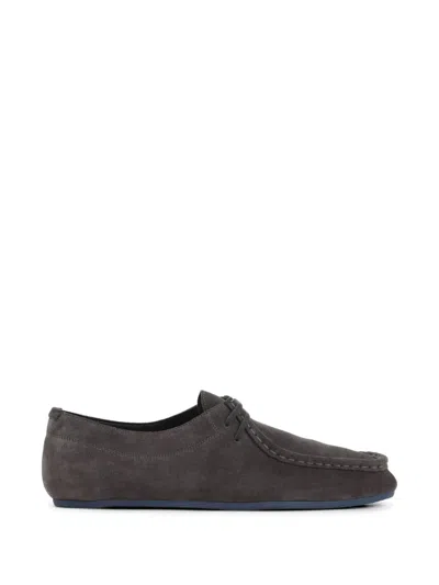 Jil Sander Laced Suede Boats Shoes In Black