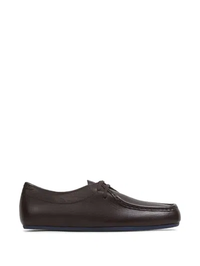 Jil Sander Lace-up Ballet Flats In Brown
