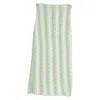 Jil Sander Ladies Acid Green Chenille-trimmed Striped Cotton-blend Midi Skirt In Green