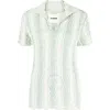 Jil Sander Ladies Acid Green Cotton-blend Knit Polo Top In Green