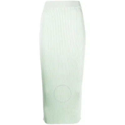 Jil Sander Ribbed-knit Midi Skirt In Red