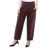 Jil Sander Ladies Plum Cropped Tapered Trousers In Brown