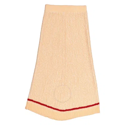 Jil Sander Ladies Ribbed Knit Midi Skirt In White