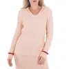 Jil Sander Ladies Ribbed-knit V-neck Sweater In White