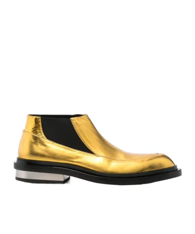 Jil Sander Lamé Ankle Boots In Black