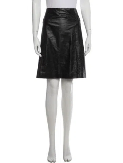 Pre-owned Jil Sander Lamb Leather Knee-length Skirt In Black