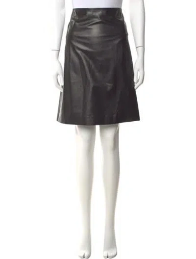 Pre-owned Jil Sander Lamb Leather Knee-length Skirt W/ Tags In Black