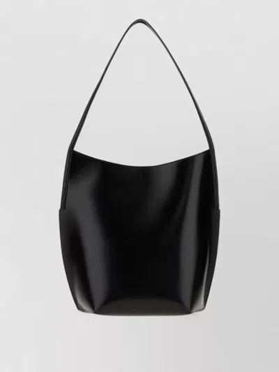 Jil Sander Kante Leather Tote Bag In Black