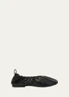 Jil Sander Nappa Ballerina Flats With Subtle Heel In Black