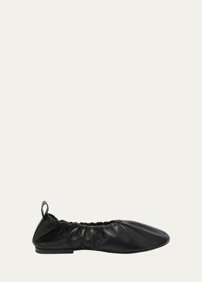 JIL SANDER LAMBSKIN LEATHER BALLERINA FLATS