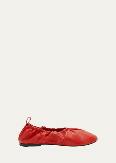 JIL SANDER LAMBSKIN LEATHER BALLERINA FLATS