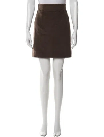 Pre-owned Jil Sander Lambswool Mini Skirt In Brown
