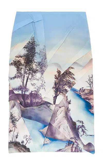 Jil Sander Landscape-print Midi Skirt In Multi