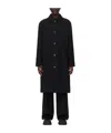 Jil Sander Dark Blue Oversize Trench Coat In Black