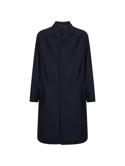 Jil Sander Lapel Button Coat In Blue