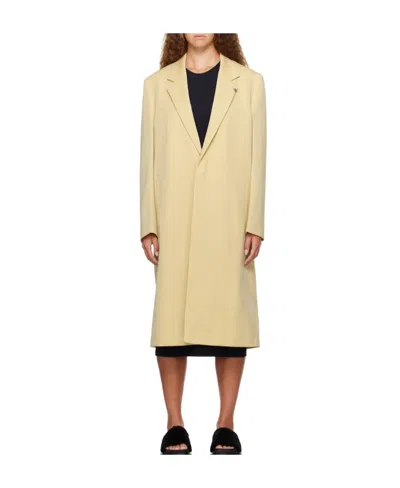 Jil Sander Lapel Long Overcoat In Nude