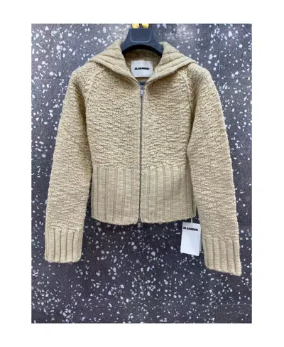 Jil Sander Lapel Long-sleeved Cardigan In Nude