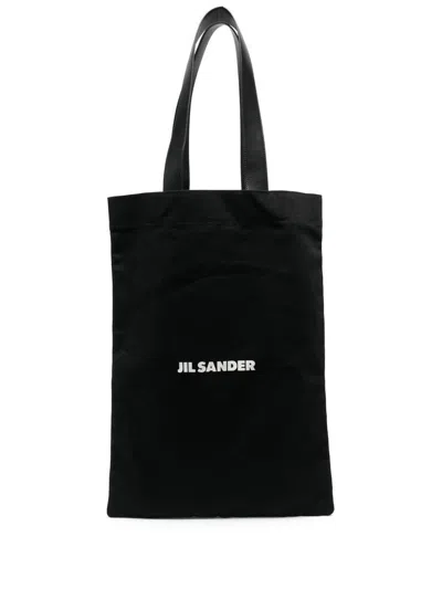 Jil Sander Logo-print Tote Bag In Black