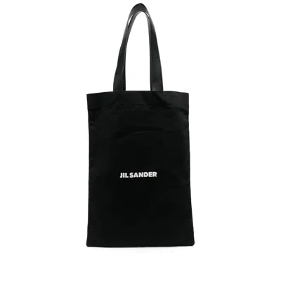 Jil Sander Extra Large Canvas Tote Bag In Black