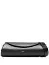 Jil Sander Large Cannolo Leather Shoulder Bag In Black