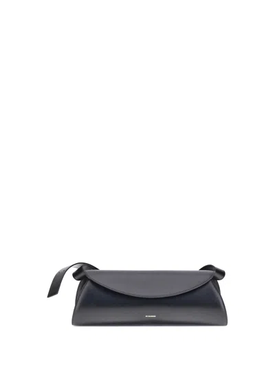 Jil Sander Large Cannolo Shoulder Bag In Black