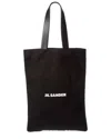 Jil Sander Large Canvas & Leather Tote In Black