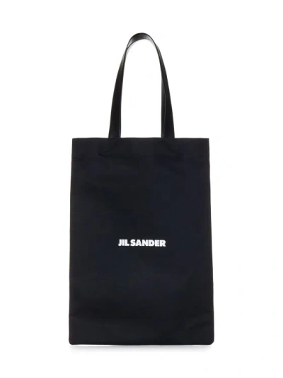 Jil Sander Large Flat Shopper Bag In Black