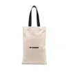 Jil Sander Large Flat Shopper Shoulder Bag In Nude
