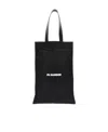 Jil Sander Flat Shopper Large Shopping Bag In Black