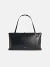 Jil Sander Large 'goji Pillow' Black Leather Bag In Black