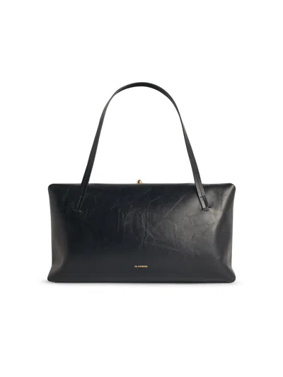 Jil Sander Large 'goji Pillow' Black Leather Bag Women