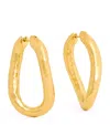 Jil Sander Large Hammered Hoop Earrings In Yellow