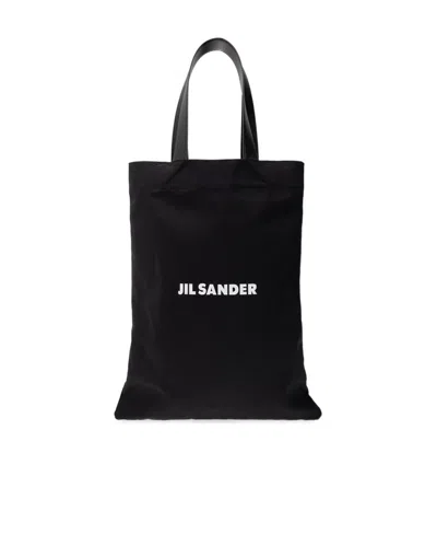 JIL SANDER JIL SANDER LOGO PRINTED LARGE TOTE BAG