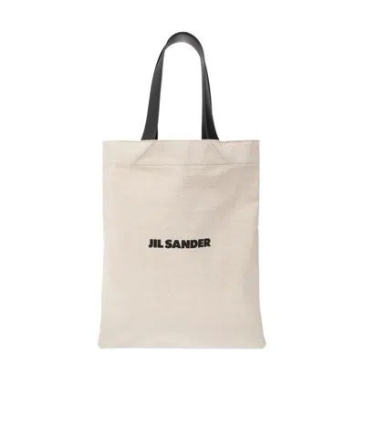 JIL SANDER JIL SANDER LOGO PRINTED LARGE TOTE BAG