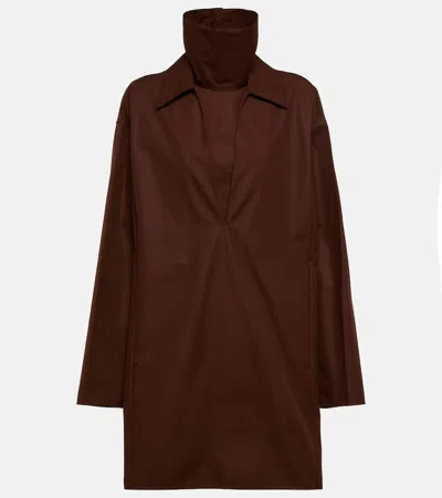 Jil Sander Minikleid Aus Baumwolle In Chesnut Brown