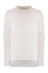 Jil Sander Layered Cotton T-shirt With Sheer Tulle Overlay In Neutral