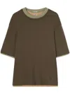 Jil Sander Layered Cotton T-shirt In Green