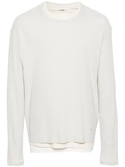 Jil Sander Layered Cotton T-shirt In Nude