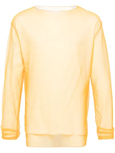 Jil Sander Layered Cotton T-shirt In Orange