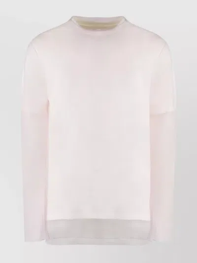 Jil Sander Layered Cotton T-shirt With Sheer Tulle Overlay