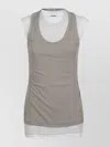 Jil Sander Fitted Sleeveless Top With Contrasting Hem Layer