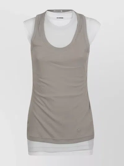 JIL SANDER LAYERED COTTON TANK TOP