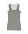 Jil Sander Fitted Sleeveless Top With Contrasting Hem Layer In Gray