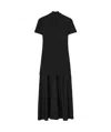 Jil Sander High-neck Viscose Midi Dress In Black