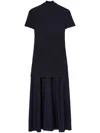 Jil Sander Layered Jersey Midi Dress In Blue