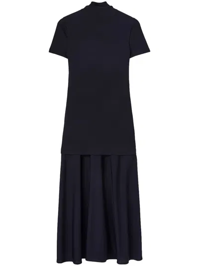 JIL SANDER LAYERED-DESIGN MIDI DRESS