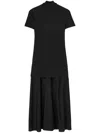 Jil Sander Layered Jersey Midi Dress In Schwarz